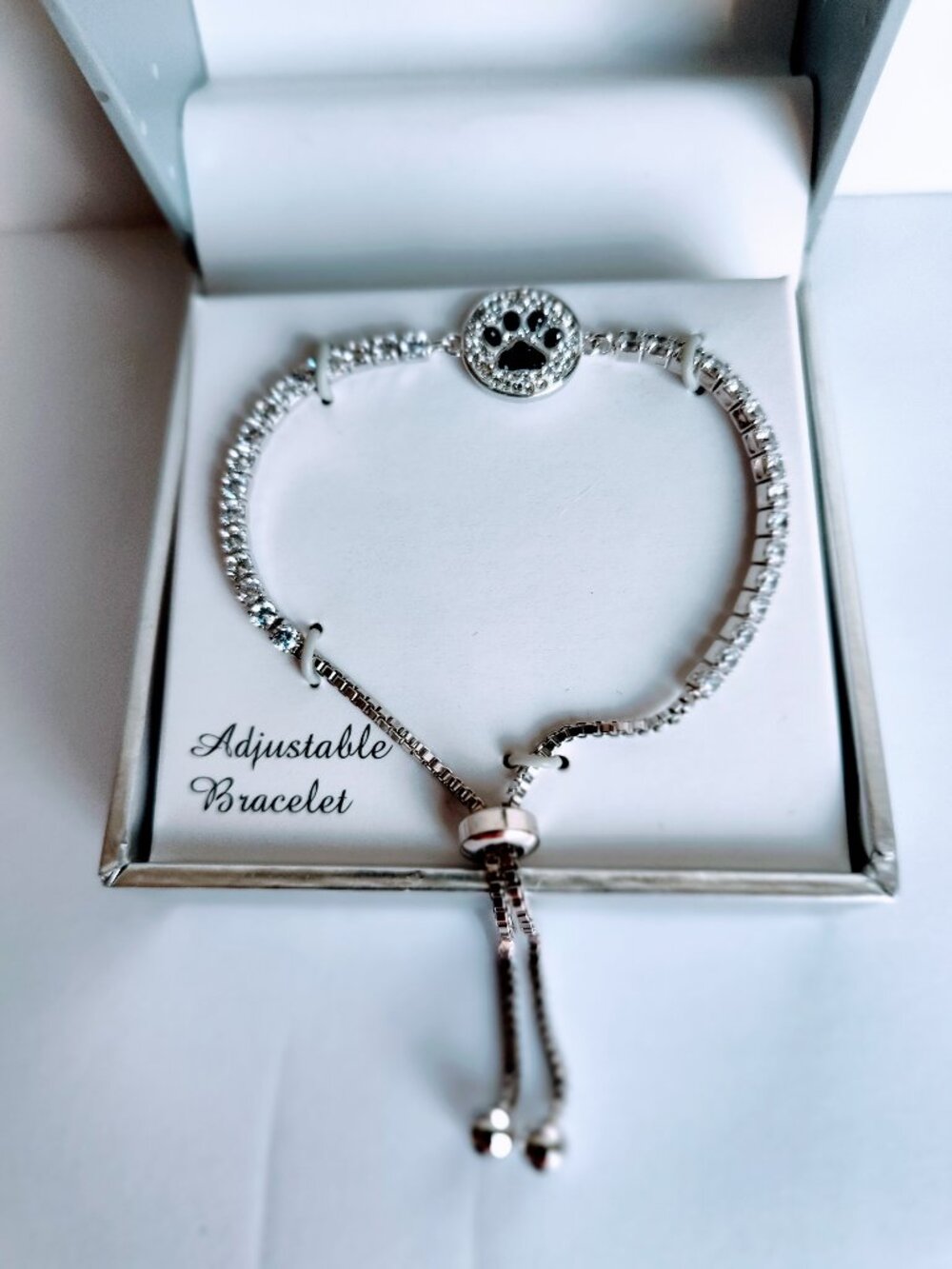 Silver Tone Dog Logo Bracelet